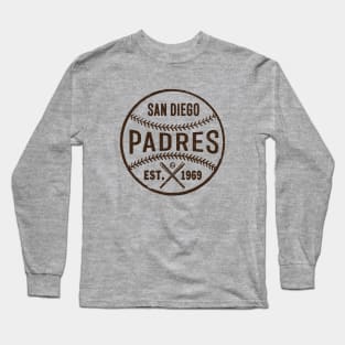 Vintage San Diego Padres Ball by Buck Tee Long Sleeve T-Shirt